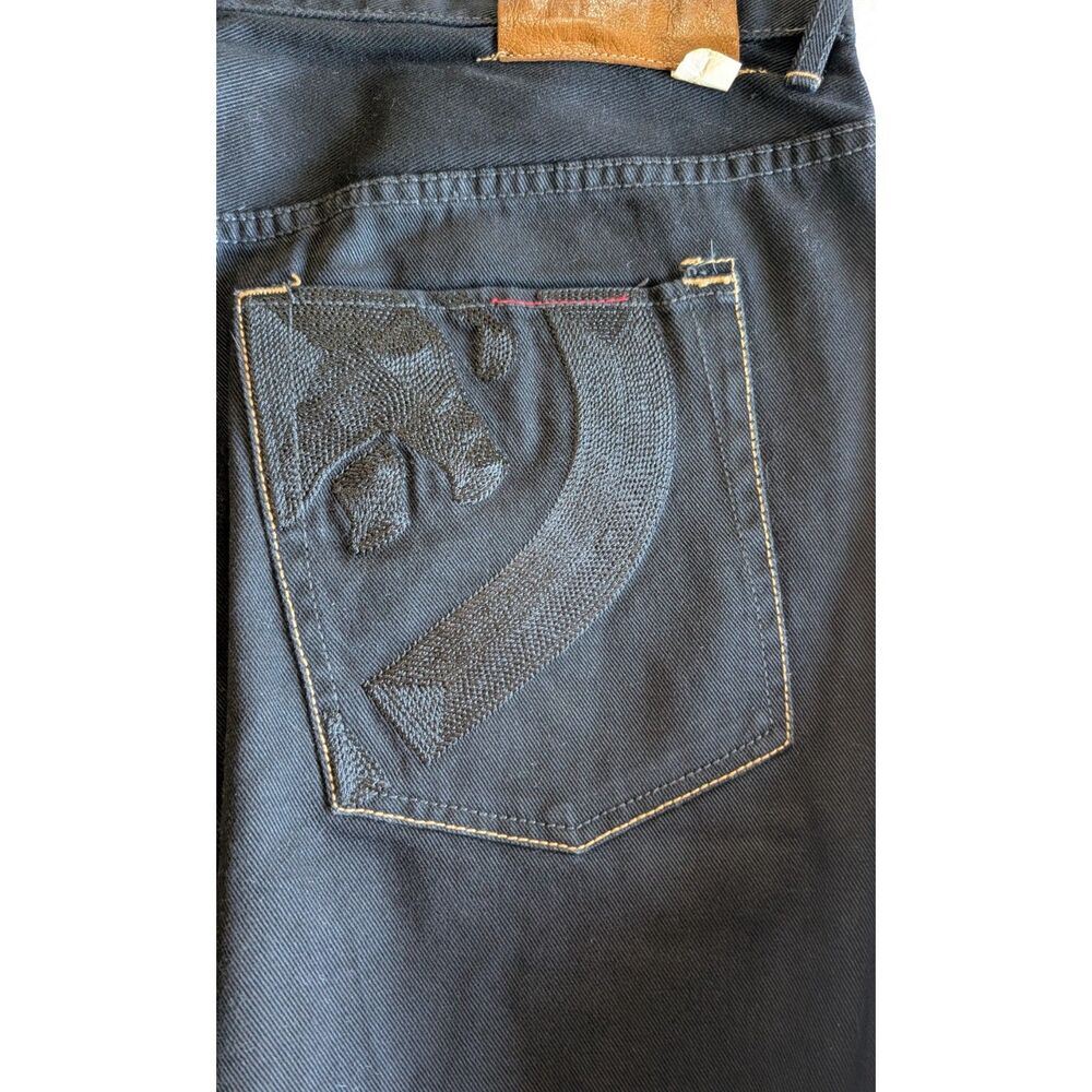 Vintage Ecko Unltd Black Denim Baggy Fit Jeans Mens Size 38 Embroidered Pockets - Picture 8 of 10